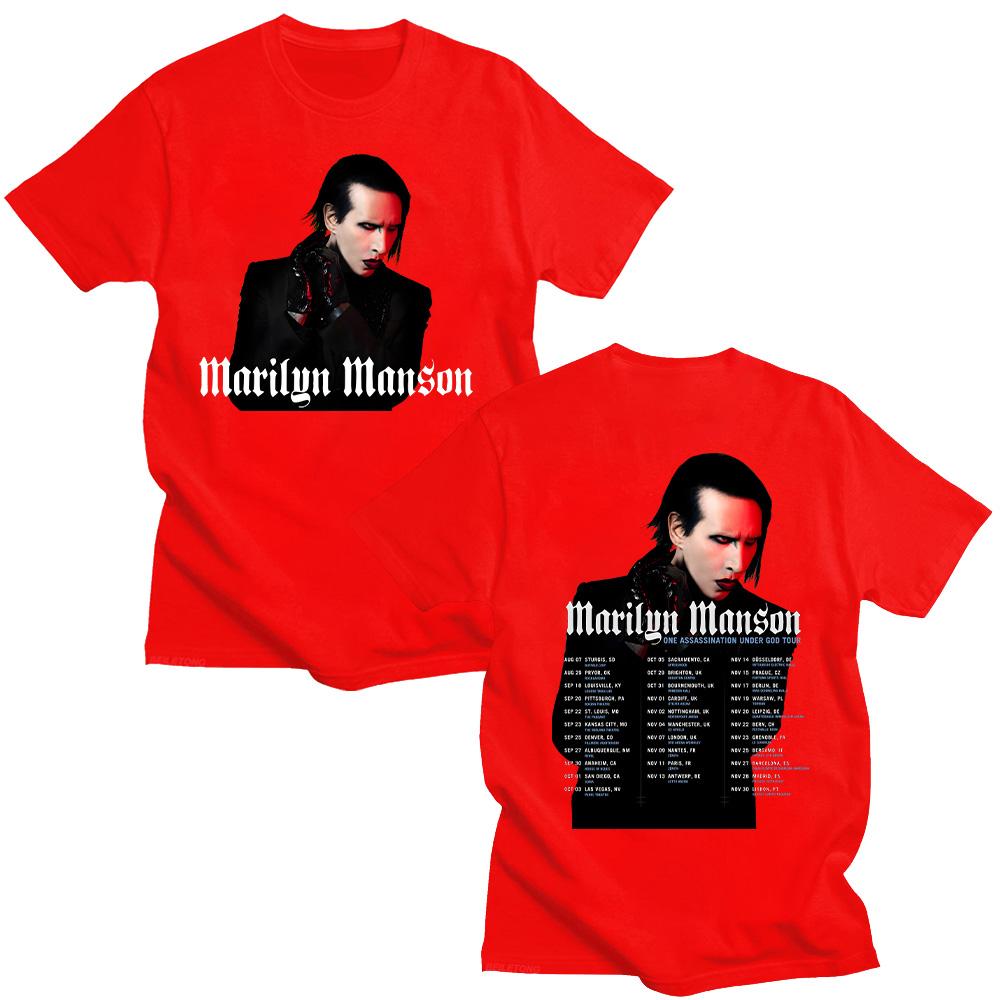 Marilyn Manson One Asspassination Under God Tour T Shirts Retro Oversize High Quality Tee Unisex Fashion Street Women Men Tops