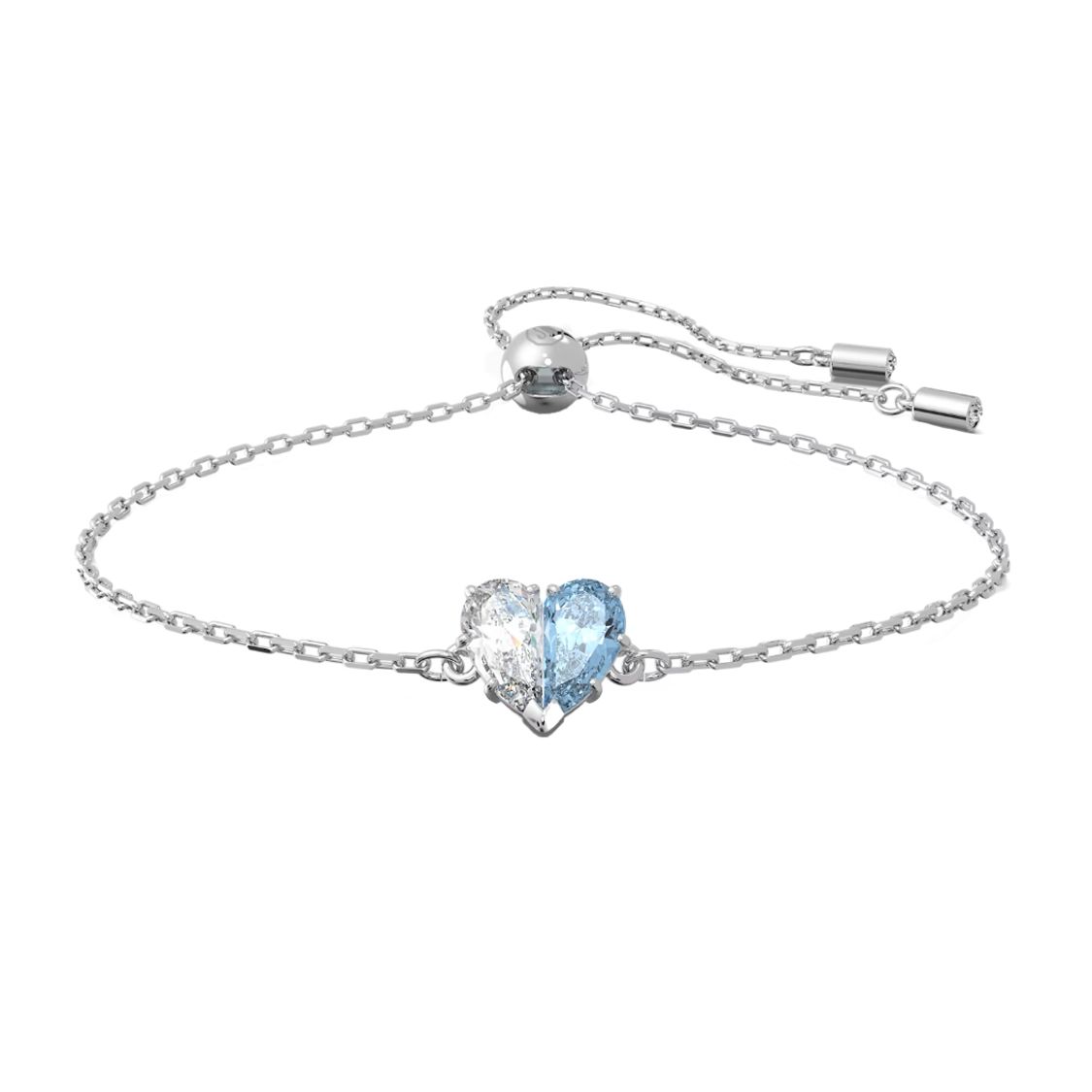 Swarovski Gema 520 Gema Blue White Symmetrical Heart Shaped Crystal Bracelet Women bracelet 5653011 Box (Random Color)