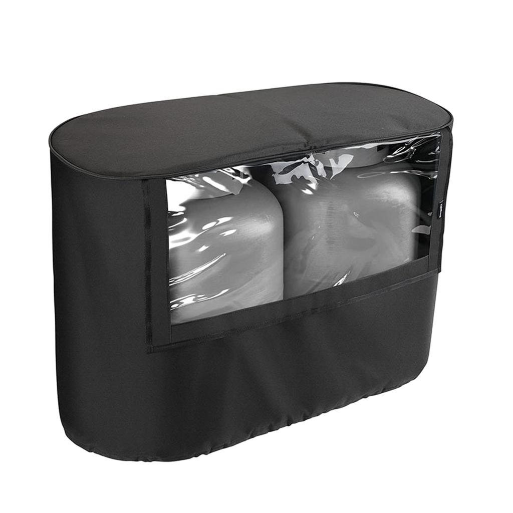 Huse de schimb cu propan pentru remorcă RVs Huse impermeabile pentru 20LB/30LB DualPropane pentru remorcă negru