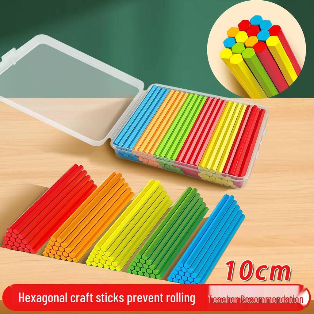 Hexagonal Thickened Counting Sticks for Kindergarten and First Grade Mathematics