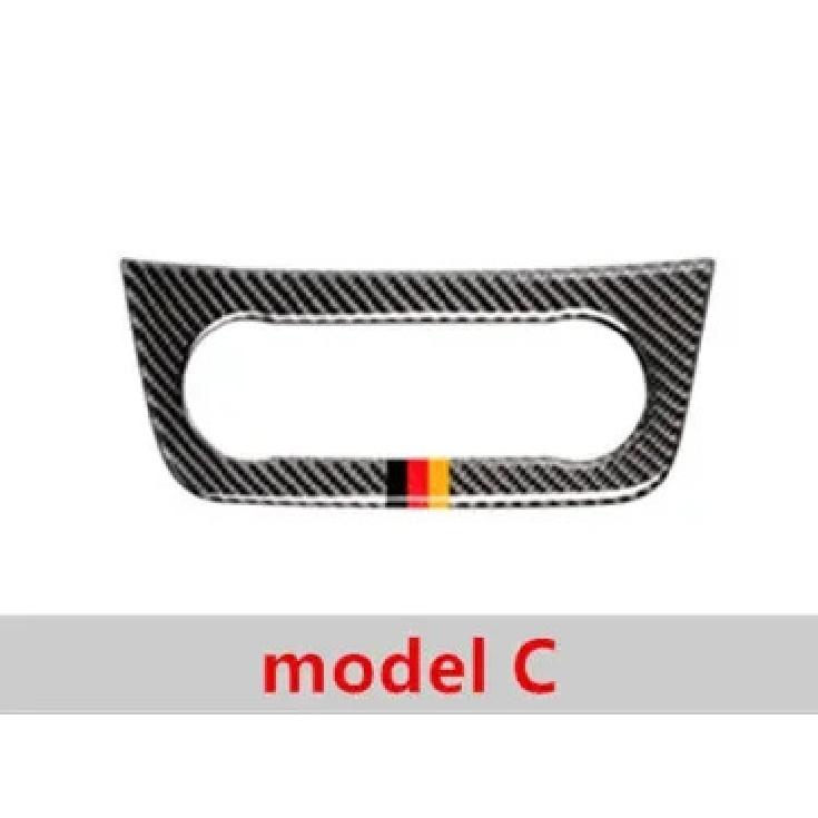 

2Pcs/set Car Center Console CD Panel Cover Trim Black Carbon Fiber For Mercedes-Benz GLE W166 2015- Car Interior Accessories F