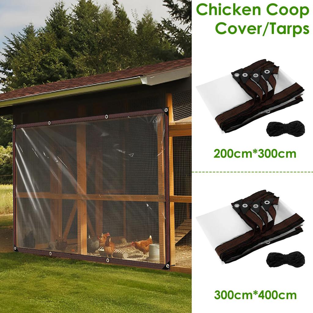 Lona Transparente Grossa Impermeável para Exterior Lona de Polietileno para Cobertura de Jardim Pátio Galinheiro Toldo de Varanda Planta Acampamento