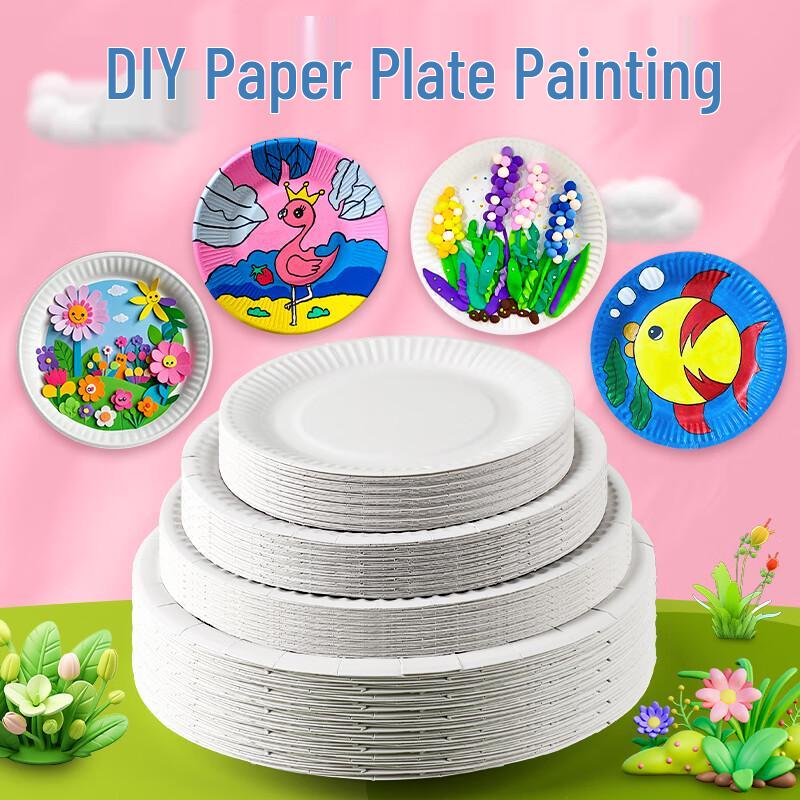 Surada Kids DIY Craft White Paper Plates
