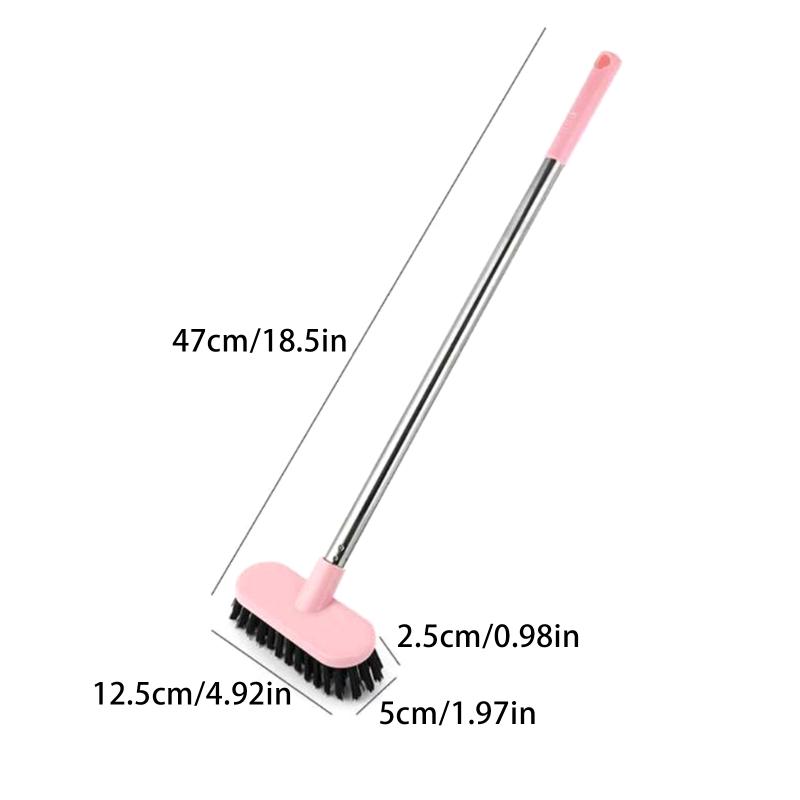 Floor Scrub Brush With Long Handle,Multi-Purpose Heavy Duty Hardwood Floor Scrubber,Cleaning Balcony Patio Garage Outdoor/Indoor