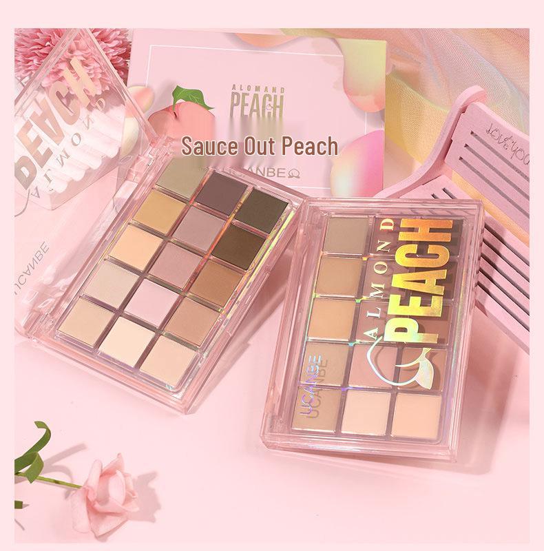 UCANBE Peach Plum 15-Color Eyeshadow Palette: Matte Rose & Pink Earth Tones