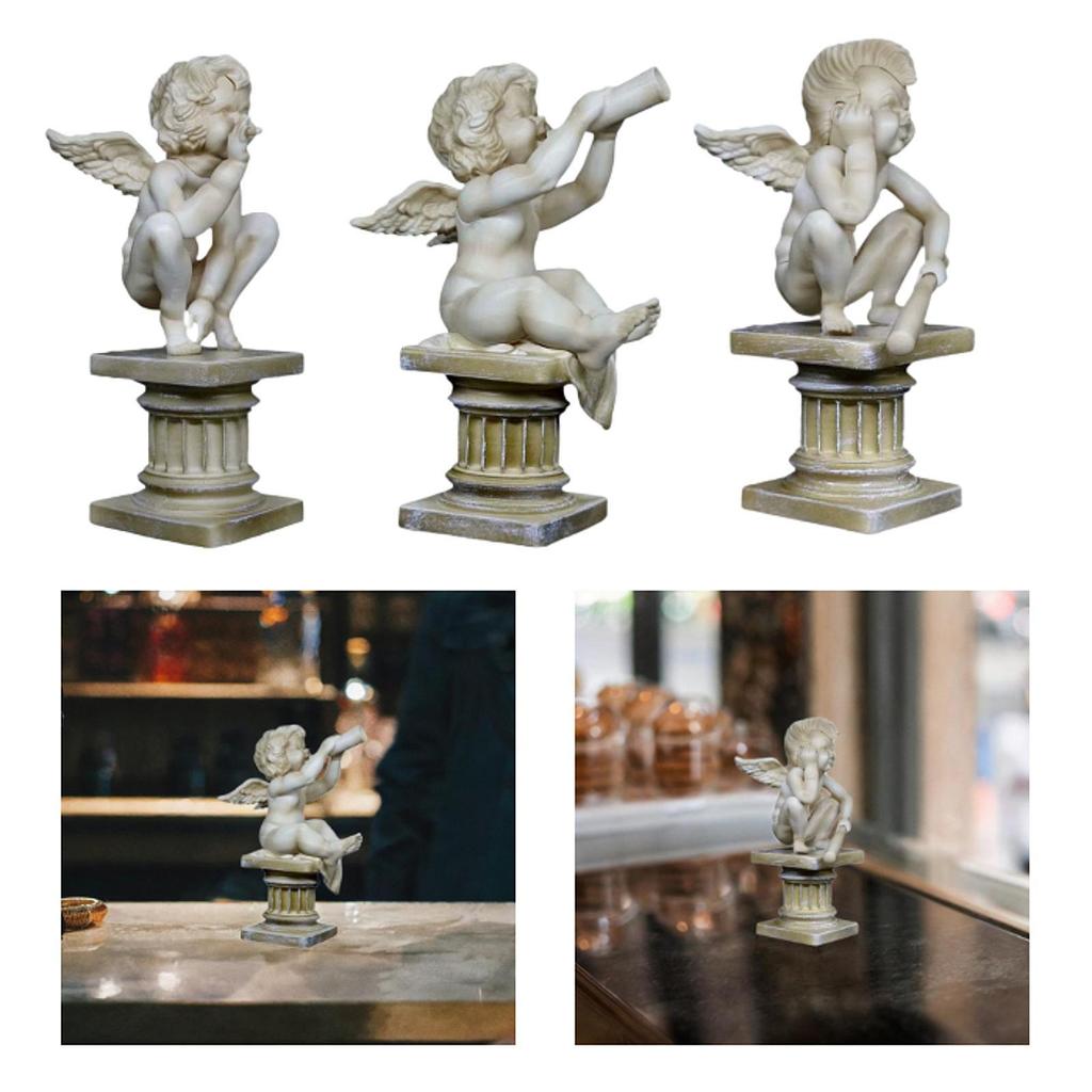 Scultura di Cherubino Regalo Festa Cucina Natale Club Bar Statua Angelo Statuetta