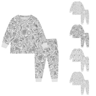Kinder Homewear Set Skizze Färbung Spaß Hand bemalt Home Kleidung Pyjama Set