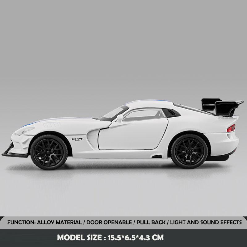 1/32 Scale Alloy Dodge Viper Sports Car Model American Muscle Car Simulation Toy Vehicle Boy's Toy Car Collection Miniature