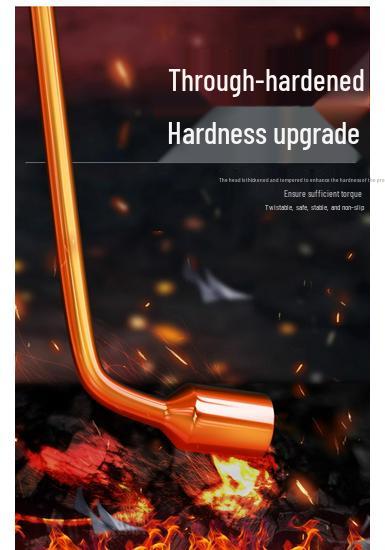 L-Shaped Tire Wrench and Pry Bar Tool Set for Easy Tire Changes (17/19/21/22/24mm).