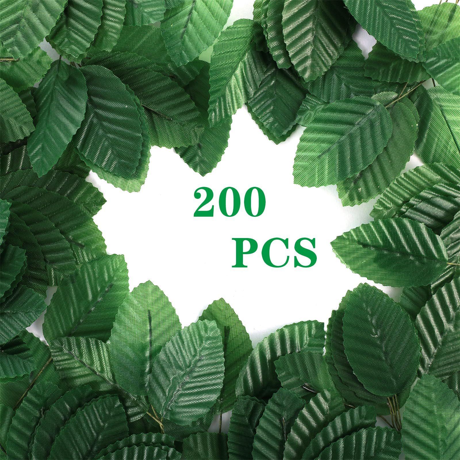 

200pcs Realistic Plastic Rose Leaves,Suitable for DIY Crafts,Wedding Decorations,and Holiday Wreaths -10cm Artificial Plant Silk