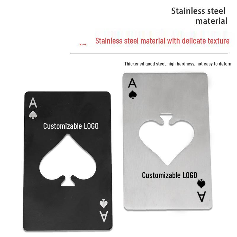 Ace of Spades Poker Card Stainless Steel Credit Card Wine and Beer Opener