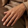 Minimalist Gold Tone Finger Chain Bracelet for Women Dainty Link Ring To Wrist Hand Jewelry Simple Elegant Gold Chain