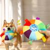 Rainbow Plush Flying Saucer Dog Chew Toy Bell Teeth Grinding Wear Resistant Bite Toy For Small Puppy Teddy Outdoor Pet Interactive Training Supplie