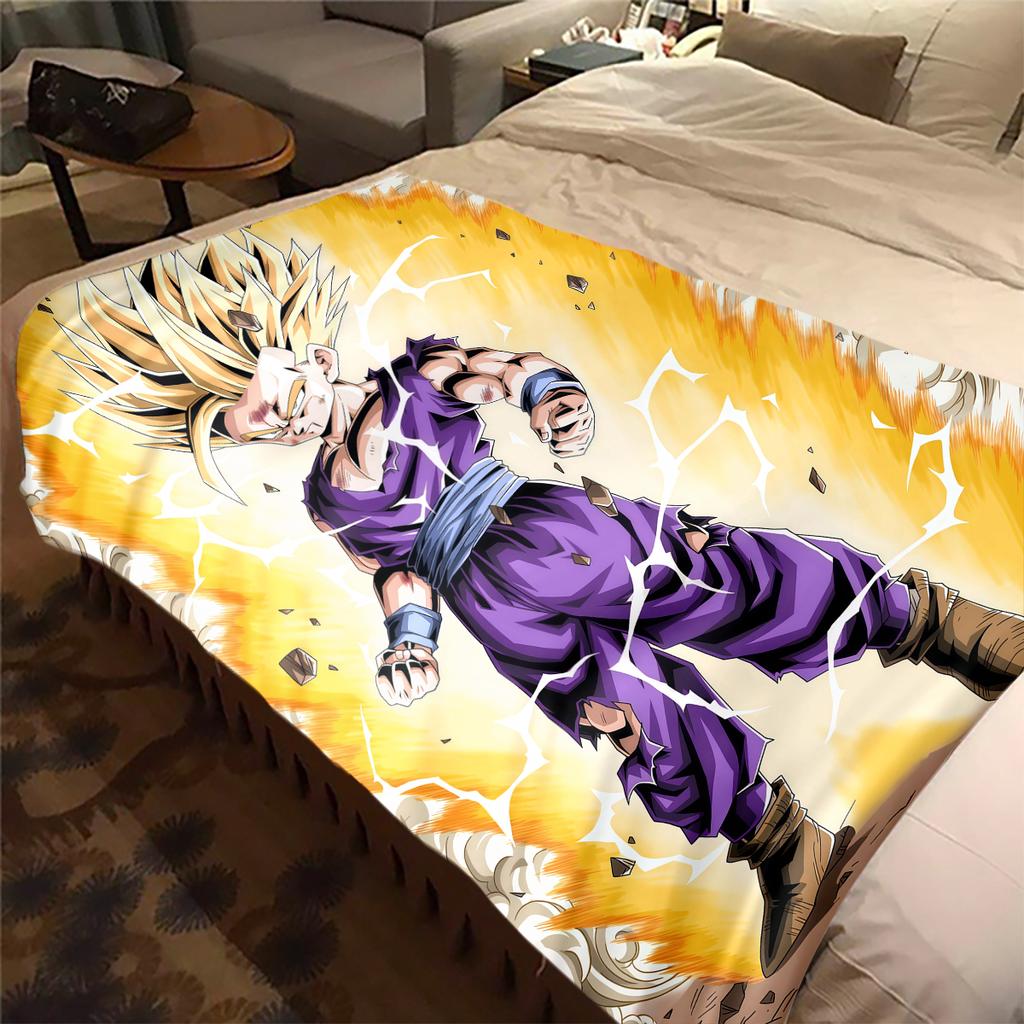 1PC Vegito Print Flannel Blanket, High Quality All Seasons, Home Decor, Warmth and Comfort, Perfect for Christmas Gifts
