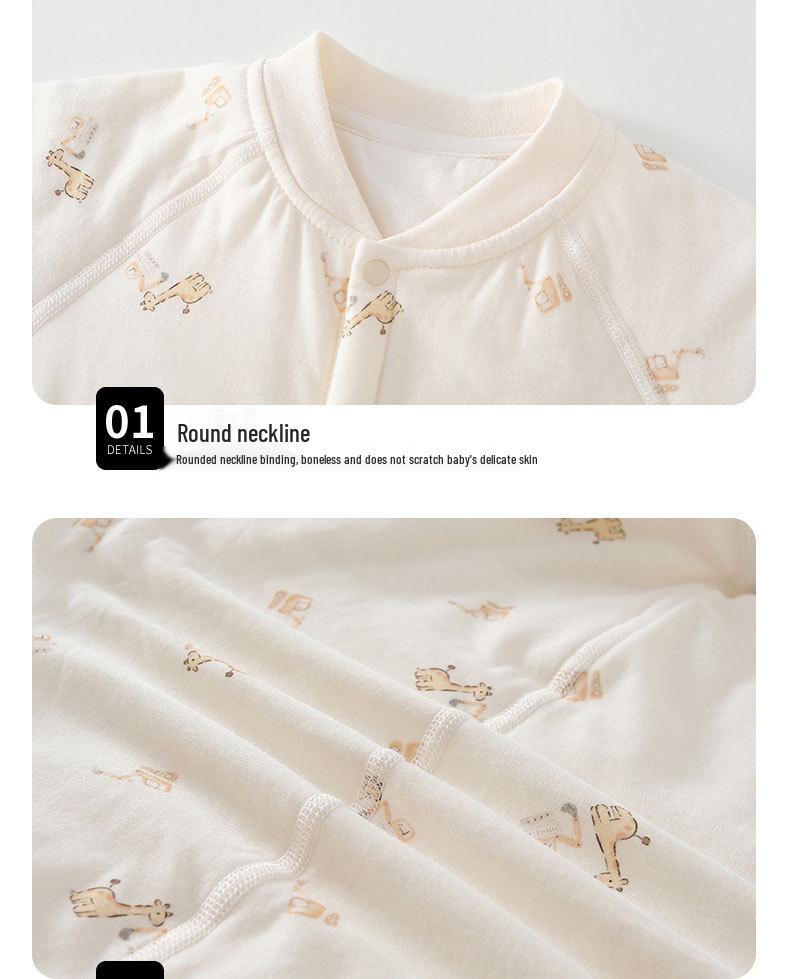 Baby Padded Romper: Warm, Boneless, Thickened Cotton, Double-Breasted, Perfect for Autumn and Winter - 40g Children's Crawling Suit