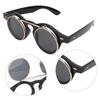 Personality Vintage Punk Style Flip Sunglasses Round Frame Flip Eyewear Eye GlassesBlack