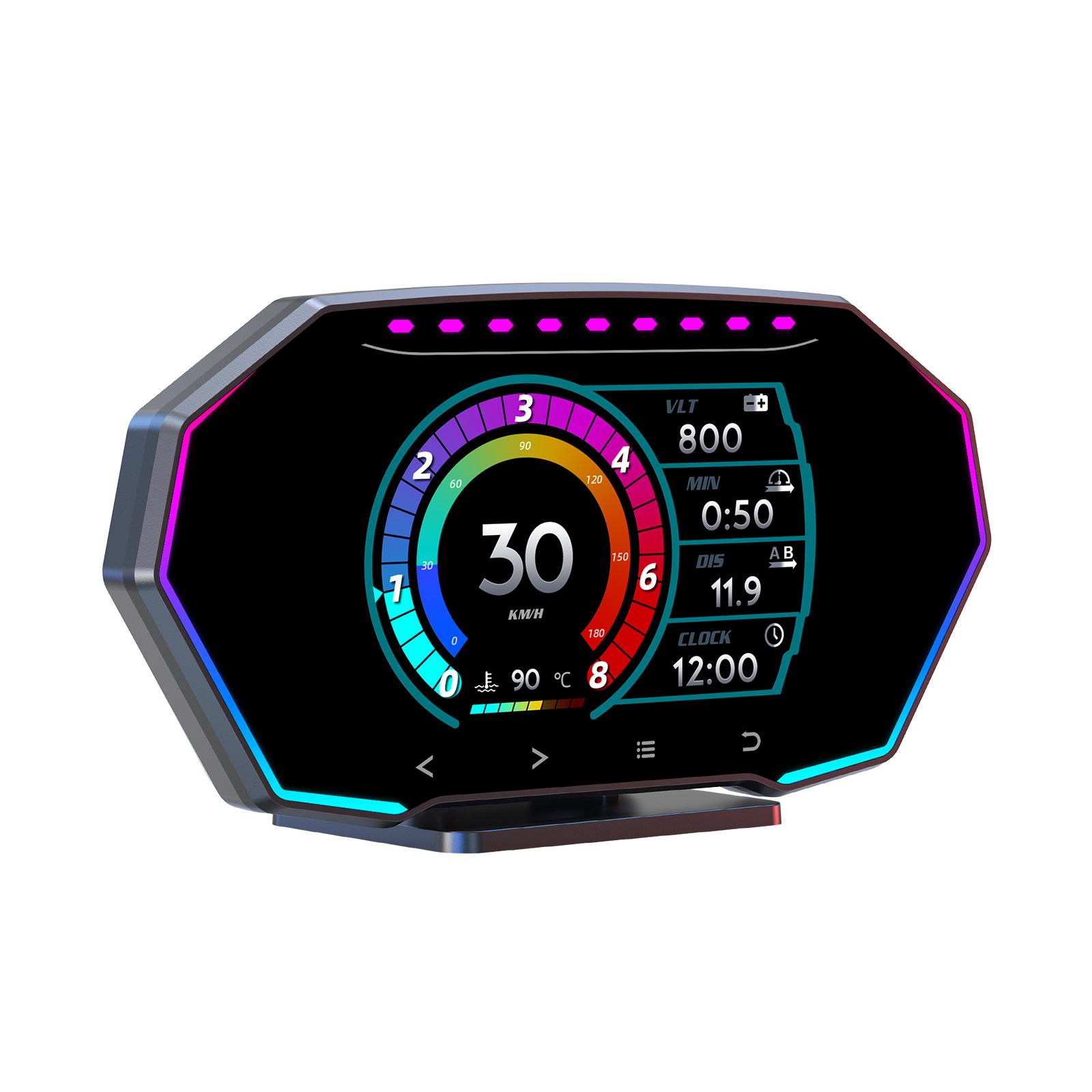 

OBD + GPS HUD F11-PRO Car OBD Head Up Display Digital Speedometer Water Temp Fuel Consumption RPM Inclinometer on Board Computer Customized F11 HUD