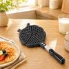 Molde para Hornear Gofres Portátil para Estufa de Hierro Fundido para Cocineros Caseros