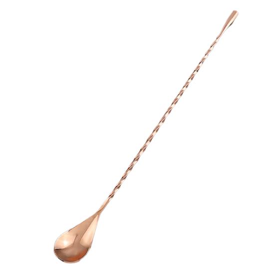 Long Bar Spoon Stainless Steel Cocktail Stirring Mixing Spoon Spiral Pattern Cocktail Stirrers for Bartender Home Use