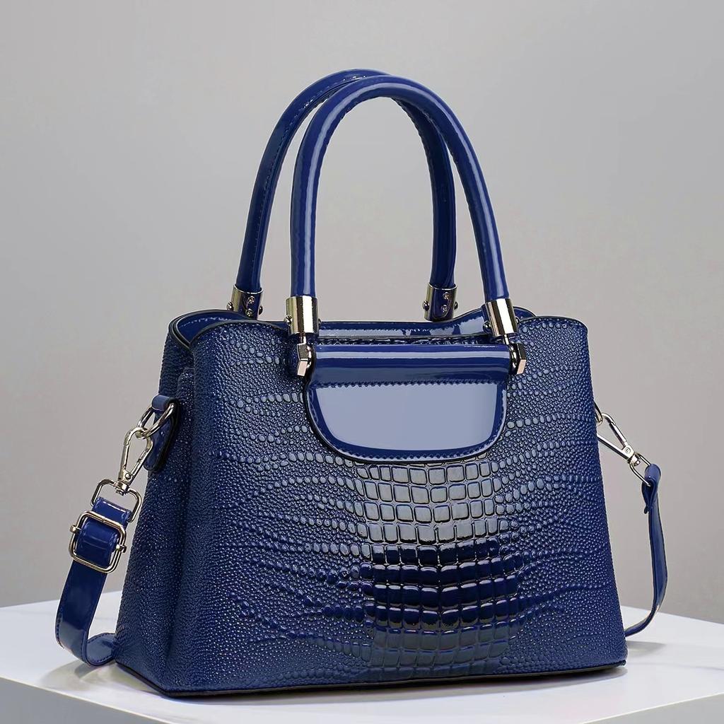 Textured bright leather stone pattern crocodile leather pattern bag handbag women's bag shoulder bag messenger bag