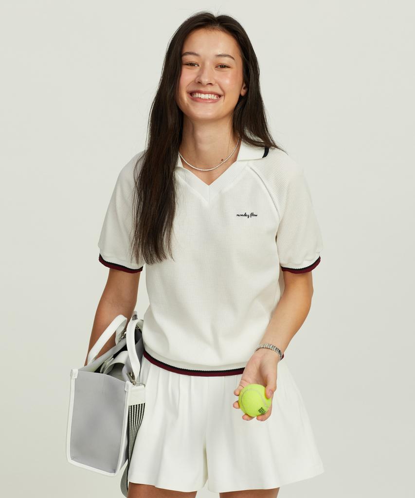 MONDAYFLOW Midday Collared Top_White