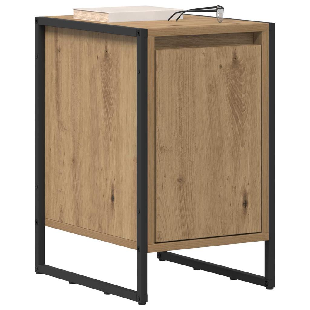 Nightstand Rustic Oak Design 39.5 x 30 x 50 cm Engineered Wood