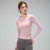 Women's Quick-Dry Long Sleeve Fitness Top - High Elastic, Slimming, Round Neck, Ideal for Autumn/Winter Running and Training.