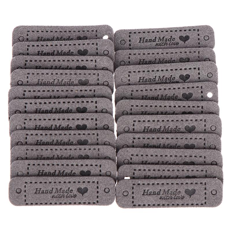 20Pcs Tags Handmade With Love Labels Clothing Tags Diy Crafts Sewing 56*15Mm