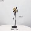 Black Matchstick Men Statue Golden Ball Decoration Character Sculpture Desktop Abstract Character Figurines Home Decoration