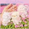 Blossom Cherry Bear Rabbit Cat Plush Keychain Stuffed Doll Toy Pendant Gift
