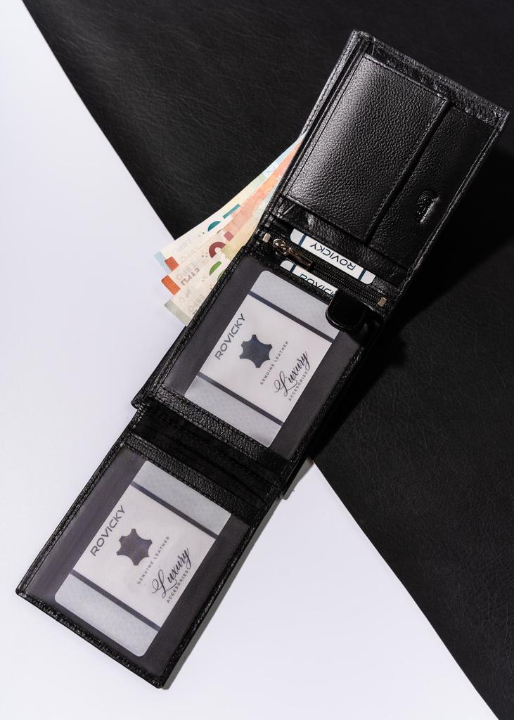 Men's Leather Wallet N992-SPDM-BOX-3289 Black