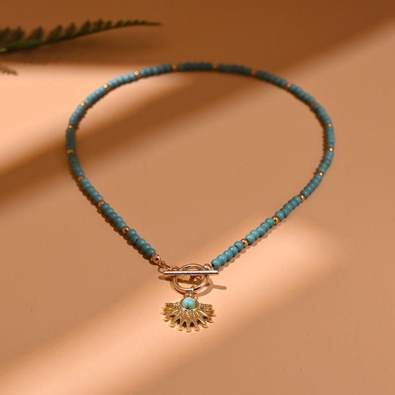 Colorful Bead Choker Necklace For Women Neck Chain  Evil Charm Daily Jewellery Accessories Gift