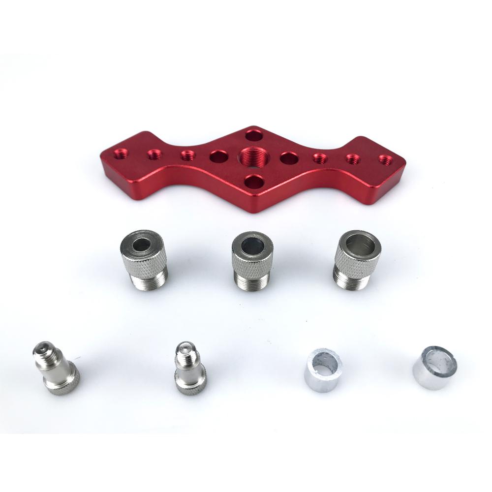 Holzbearbeitung 6/8/10mm Vertikales Taschenloch-Bohrschablone Selbstzentrierender Dübelbohrführung Stift-Befestigung Gleitende Bohr-Stanzführung Set