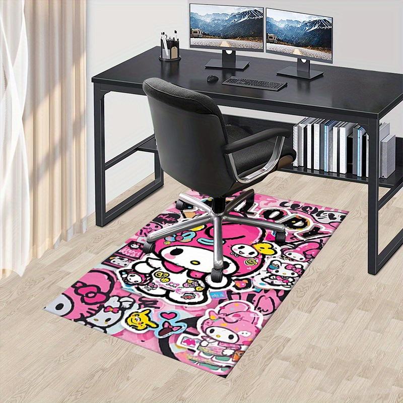 

Office Carpet Sanrio for Hello Kitty, Stickers, MelodyNon-Slip, Machine Washable Polyester Door Mat - Pink with Cute Cartoon Design, Perfect 60cm by 90cm