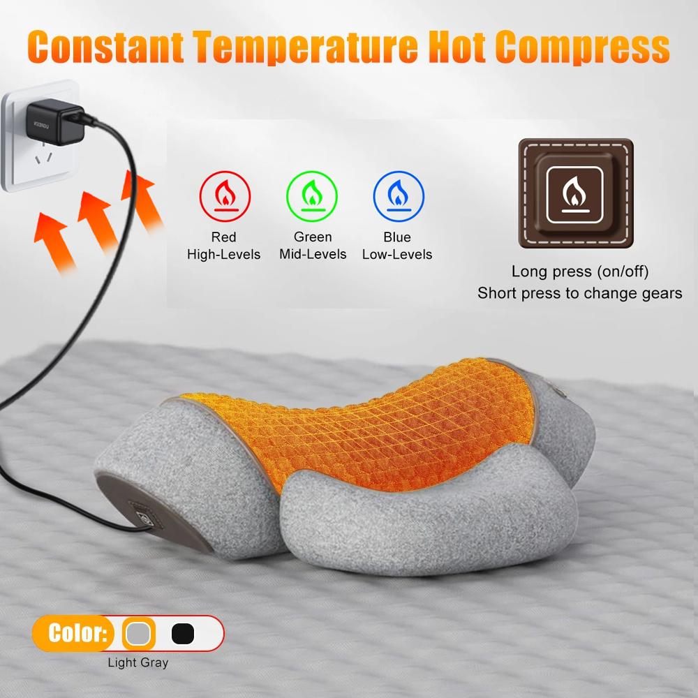 

Электрический массажер, подушка для шеи, горячий компресс, вибрационный массаж, вытяжение шеи, расслабление, подушка из пены с эффектом памяти для поддержки позвоночника