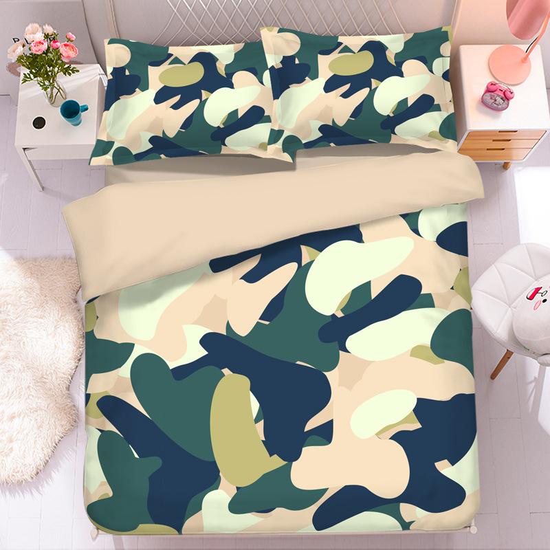 Camouflage 3D Printed  Bedding Duvet Cover Set and Pillowcase 75*50cm,Camo Pattern Comforter Cover for Teen Boys Girls Adults