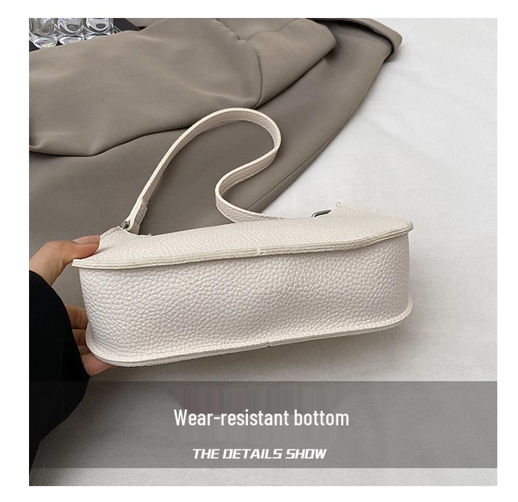 Damenmode Strukturierte Umhängetasche mit Litschi-Muster - Stilvolle, hochwertige Schulterhandtasche