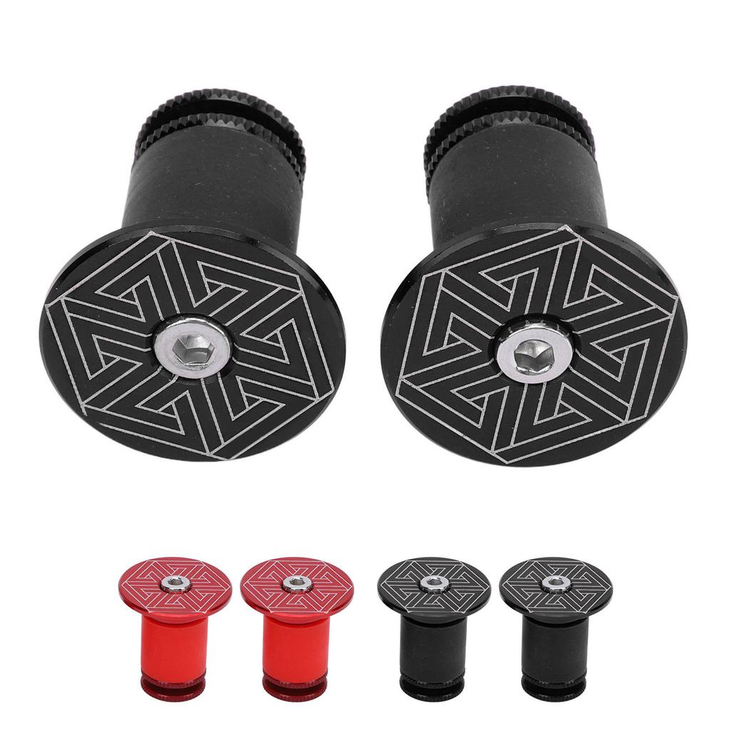 1 Pair of Handlebar Grip End Caps Aluminum Alloy Universal Bar Plugs for Mountain Road Cycling