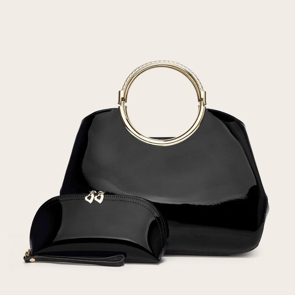 New Fashion Patent Leather Handheld Women's Bag Red Bridal Wedding Bag Women's Wedding Bag Mother and Child Bag