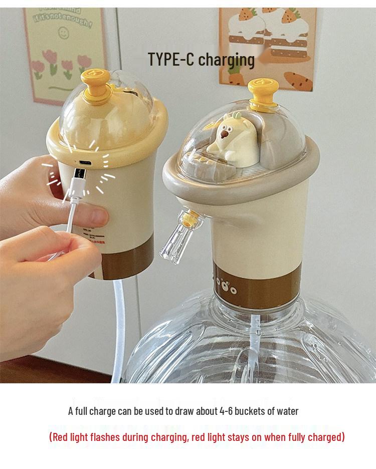 Rechargeable Automatic Electric Water Pump for Bottled Water Dispensers, Home Use, Large Barrels, Pure Water Buckets