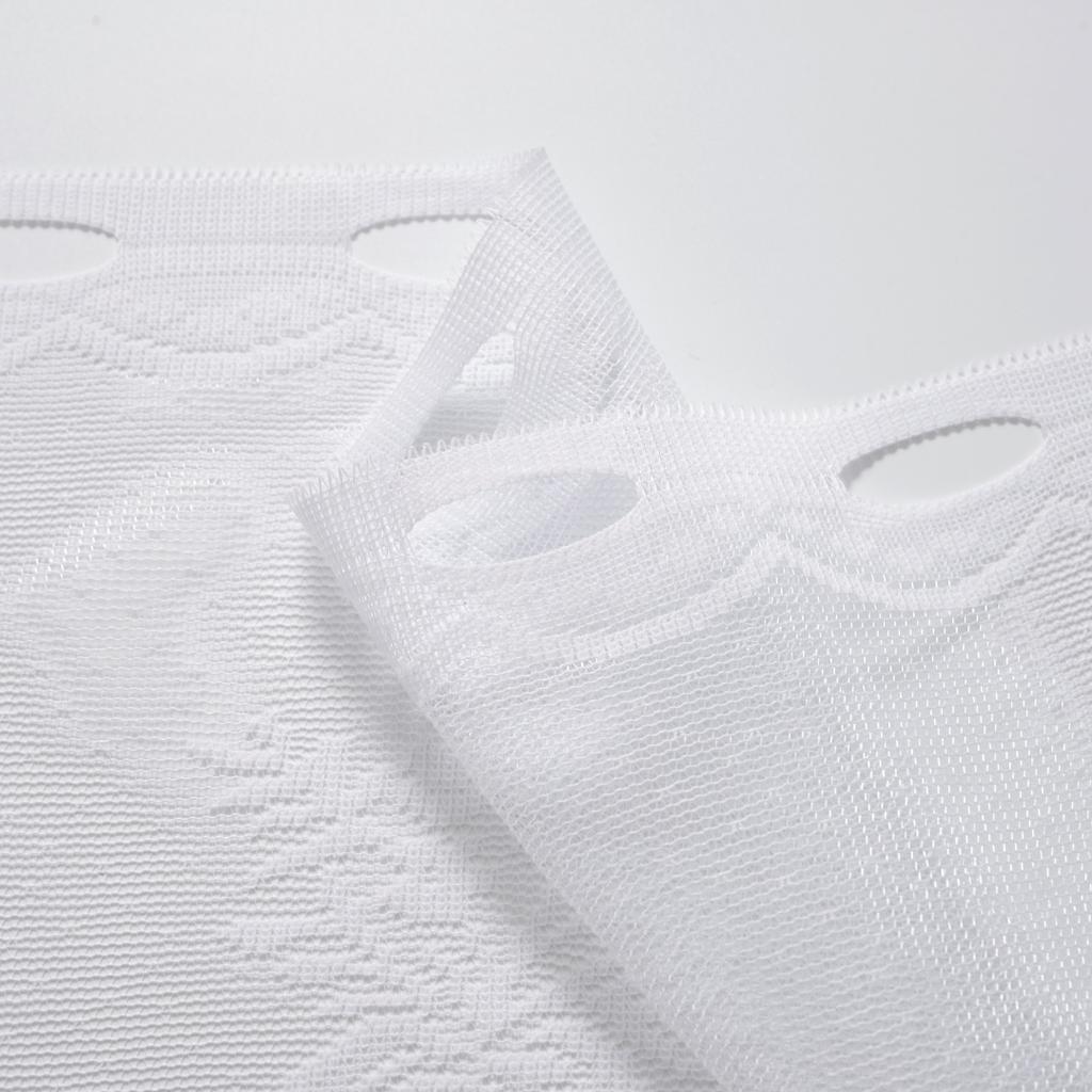 1pc Modern White Short Curtain with Flower Pattern, Perfect for Kitchen and Bathroom Decoration