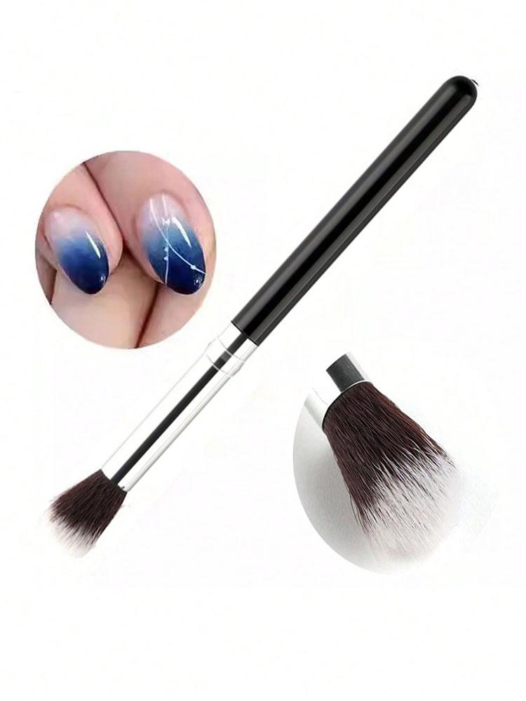 2Pcs/set Nail Art Gradient Blush Brushes Ombre Smudge Painting Pens Thick Head Wooden Handle Nail Art Brush Nail Art Tools 16cm