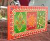 Hand Painted Indian Folk Art Wall Decor: Mirror Work Ethnic Panel