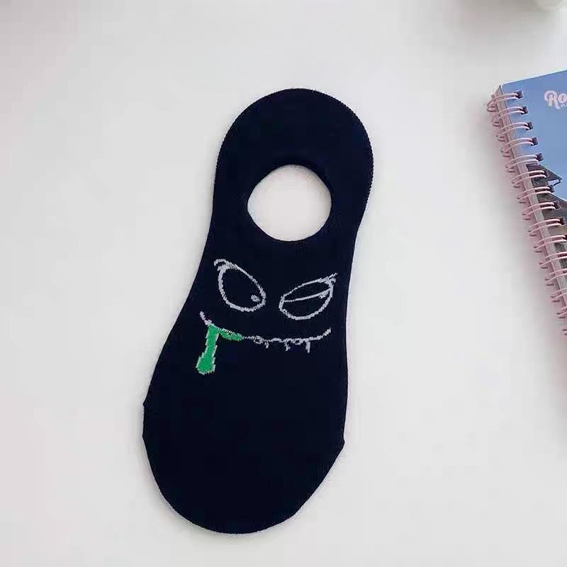 Female Spring and Summer Thin Cartoon Cute Invisible Shallow Mouth Breathable Anti Off with The Boat Socks