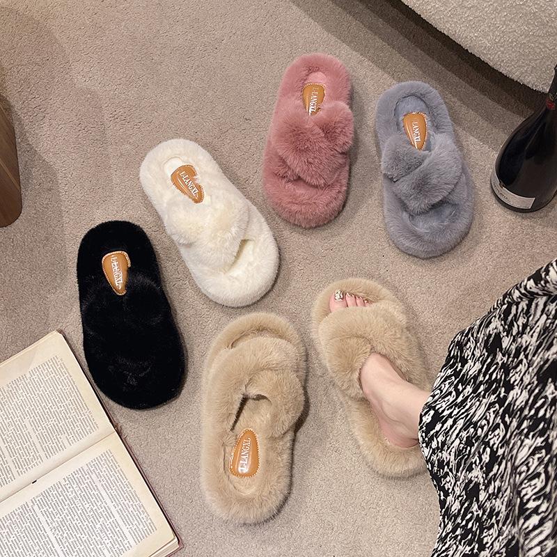Mao Mao slippers women wear autumn new thick bottom height cm small autumn and winter home cotton slippers