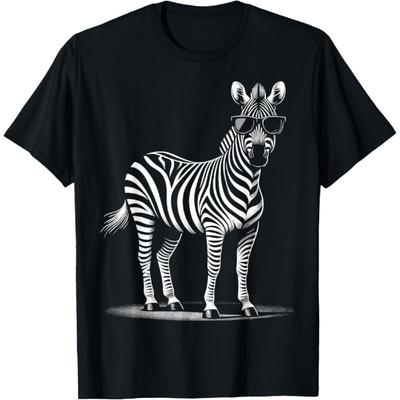 Zebra with Sunglasses Zookeeper Wildlife Animal Zebra T-Shirt