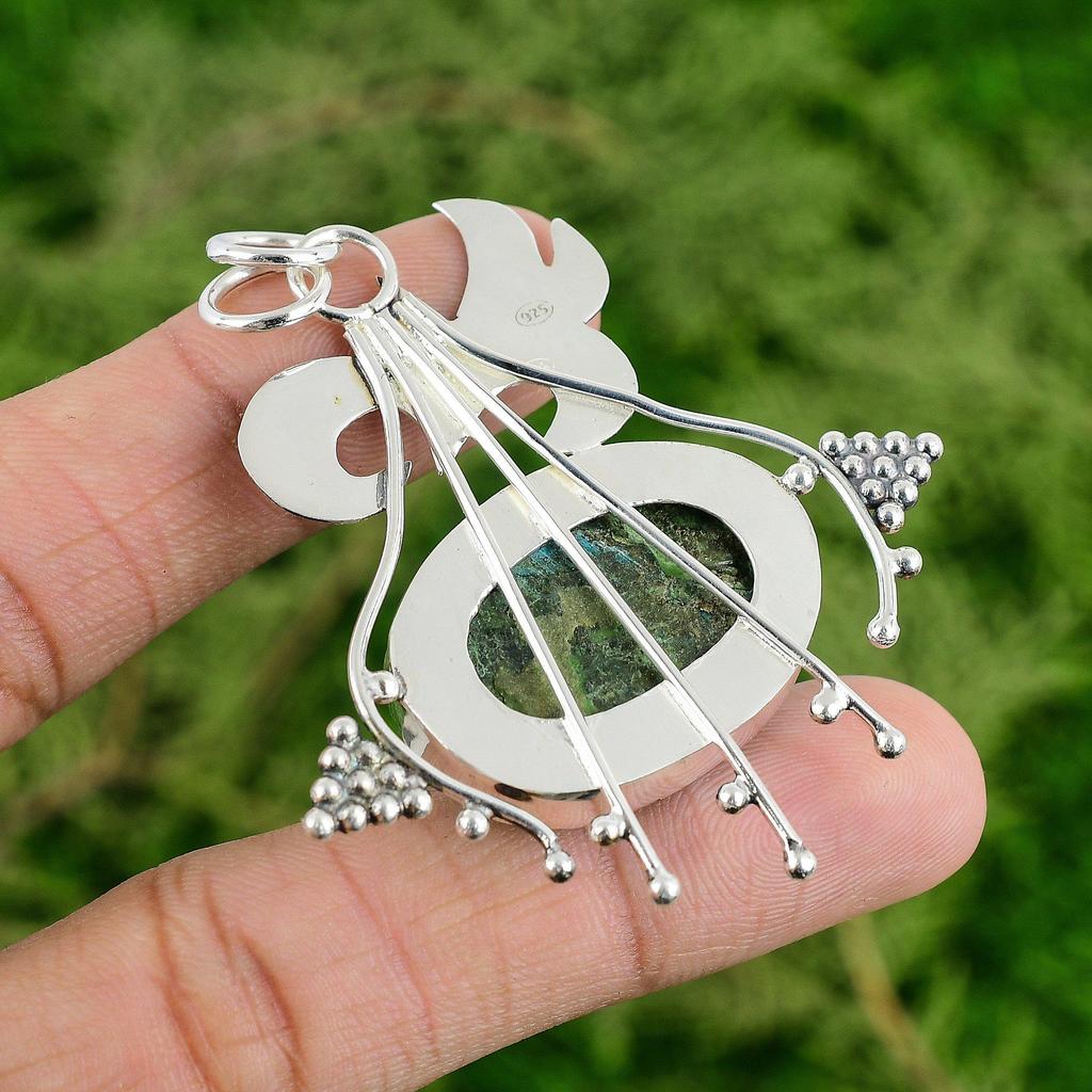 Daughters Day Deal 925 Silver Tibetan Turquoise Gemstone Throat Chakra Pendant