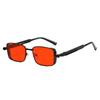 New Punk Metal Versatile Small Square Frame Sunglasses Personalized Futuristic Fashionable Uv400 Protection Unisex Glasses