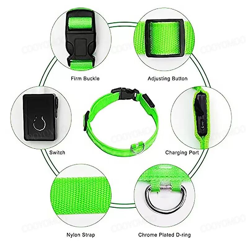 3 Modes Dog Luminous Charge Collar Led Usb Cat Dogs Collars Detachable Night Led Glow Dog Loss Prevention Collar Pet Accessories 3