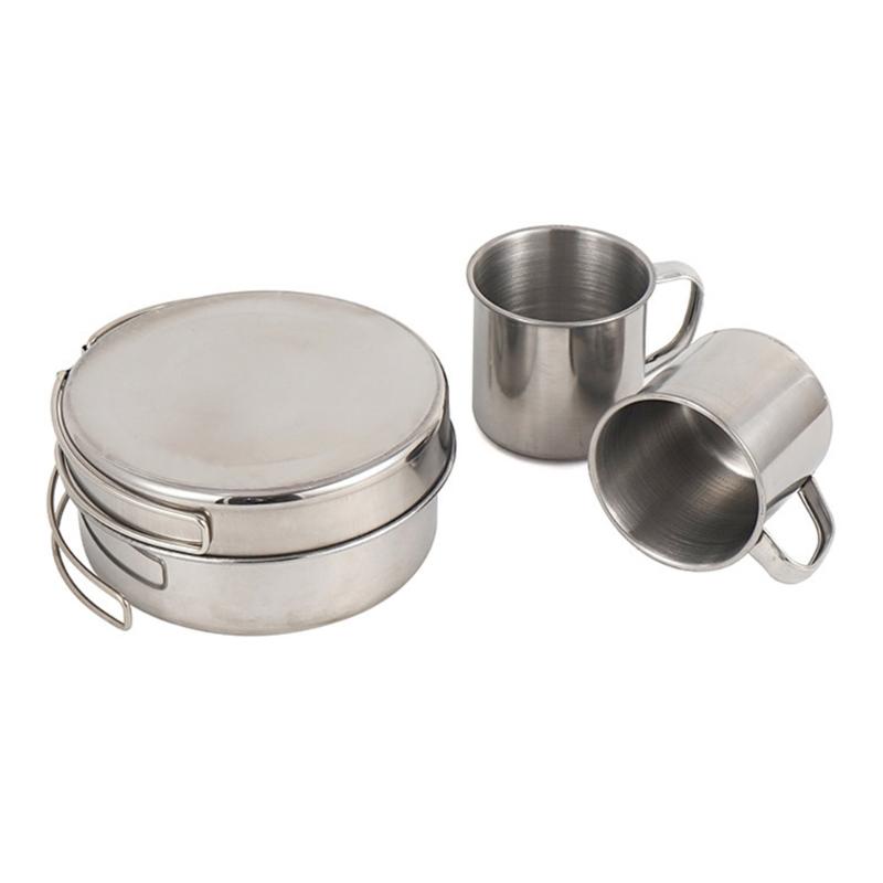 8er-Pack Kompakte Outdoor-Kochgeschirr-Trainings-Wiederverwendbare Taktische Töpfe für Rucksackreisen